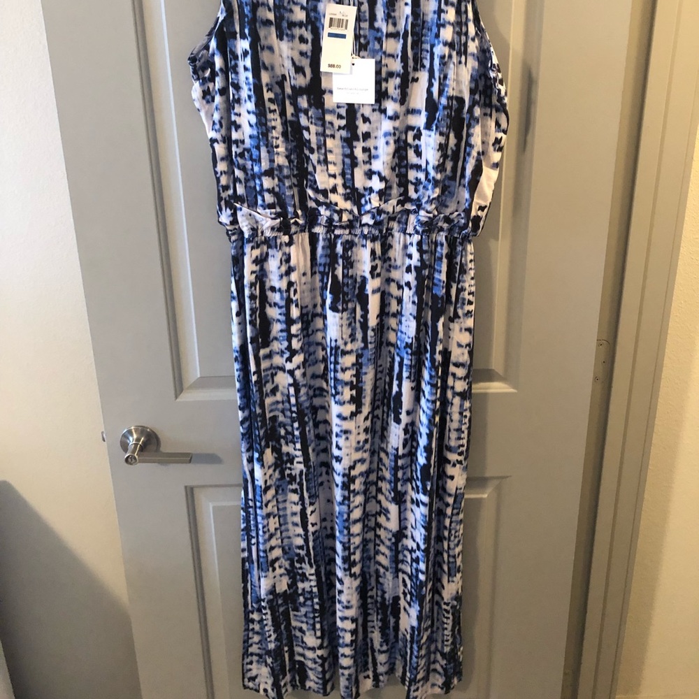 Blue and White Maxi Dress